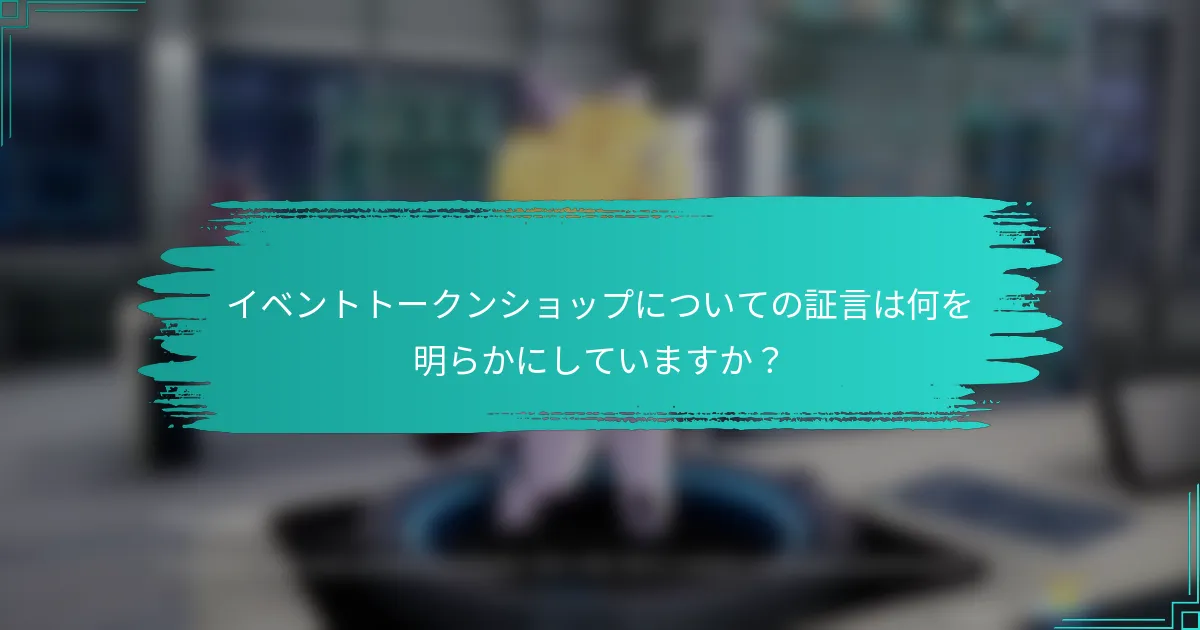 イベントトークンショップについての証言は何を明らかにしていますか？