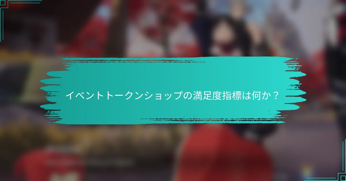 イベントトークンショップの満足度指標は何か？