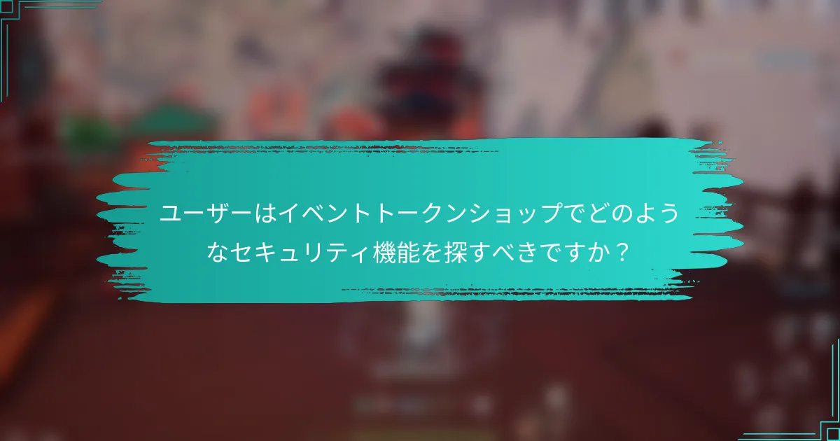 ユーザーはイベントトークンショップでどのようなセキュリティ機能を探すべきですか？