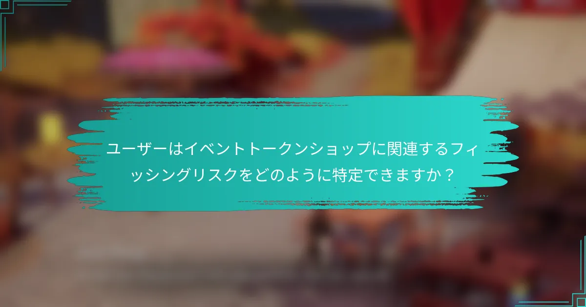 ユーザーはイベントトークンショップに関連するフィッシングリスクをどのように特定できますか？